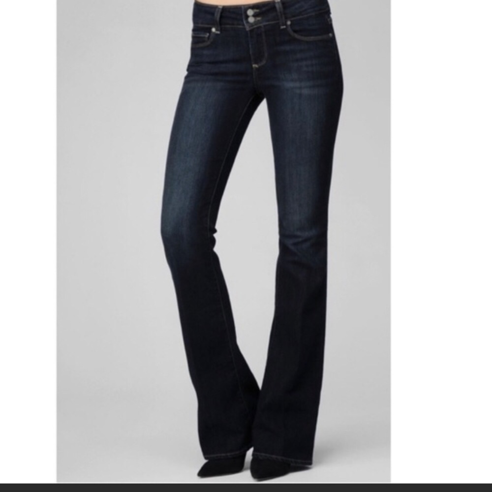 Paige Hidden Hillo Dark Wash Bootcut Jeans Size 28